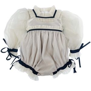 Petite Mason Kids Coco Caramel Tulle Romper 2T